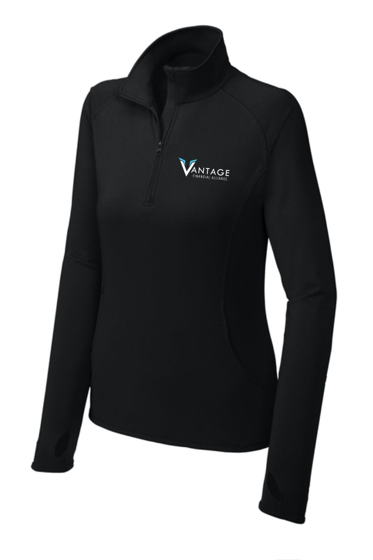 'VFA' Logo Womens Sport-Tek® Sport-Wick® Stretch EMBROIDERED 1/4-Zip Pullover