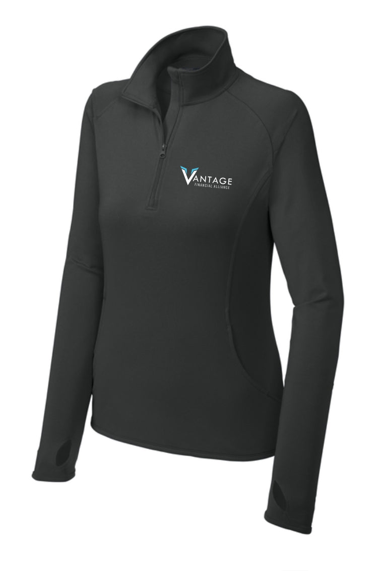 'VFA' Logo Womens Sport-Tek® Sport-Wick® Stretch EMBROIDERED 1/4-Zip Pullover