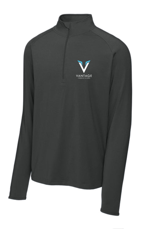 'V' Logo Mens Sport-Tek® Sport-Wick® Stretch EMBROIDERED 1/4-Zip Pullover