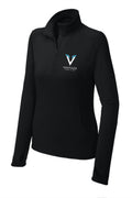V Logo Womens Sport-Tek® Sport-Wick® Stretch EMBROIDERED 1/4-Zip Pullover